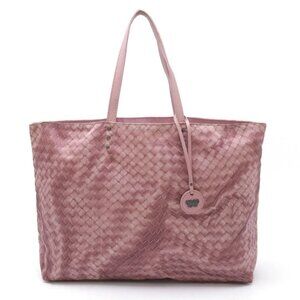 Authentic Bottega Veneta Intrecciolusion Nylon Medium Tote Bag Shoulder Pink
